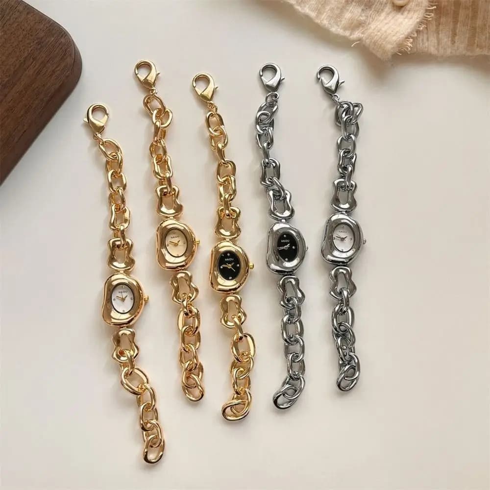 Orologio da Polso Elegante a Forma di Formaggio, Bracciale Irregolare alla Moda, Regalo di Lusso per Donne, Orologio al Quarzo