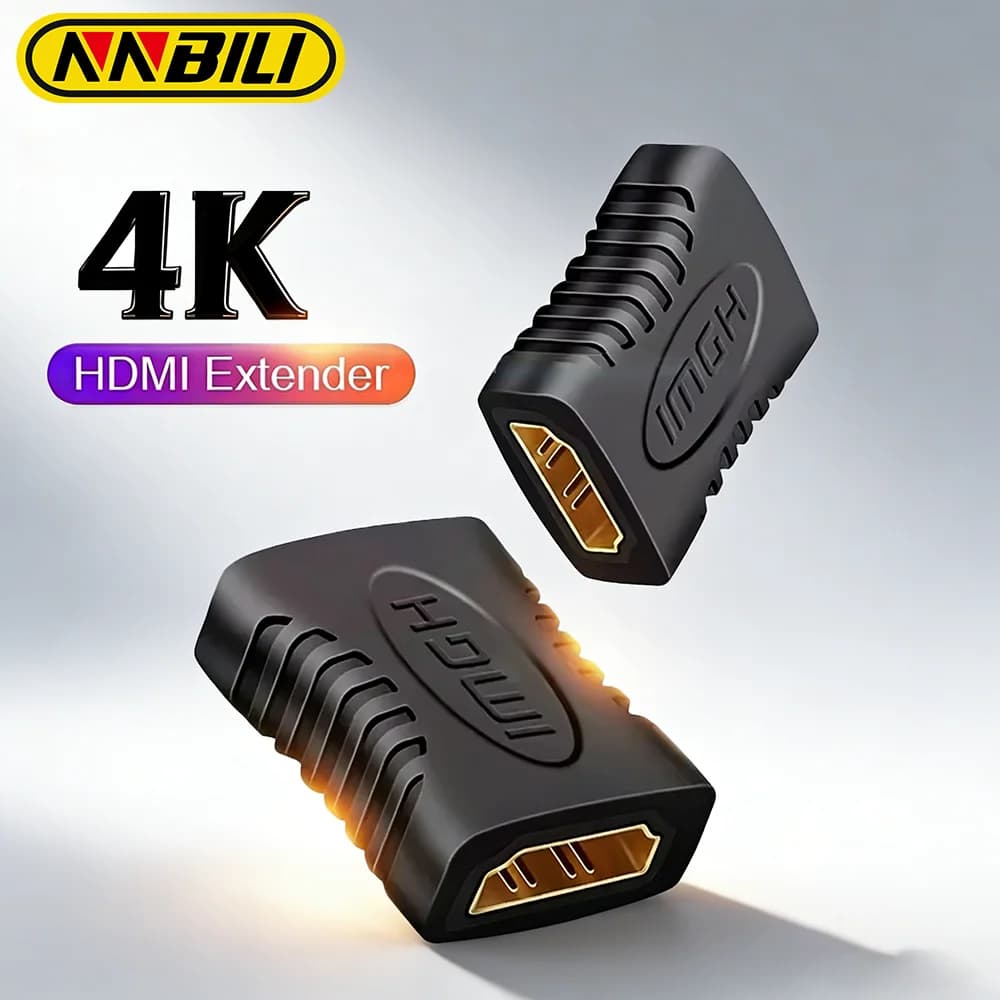 NNBILI HDMI 4K extender from Female to Female, Audio Converter for Monitor, Display, PS4/3, PC, TV - HDMI cable extension
