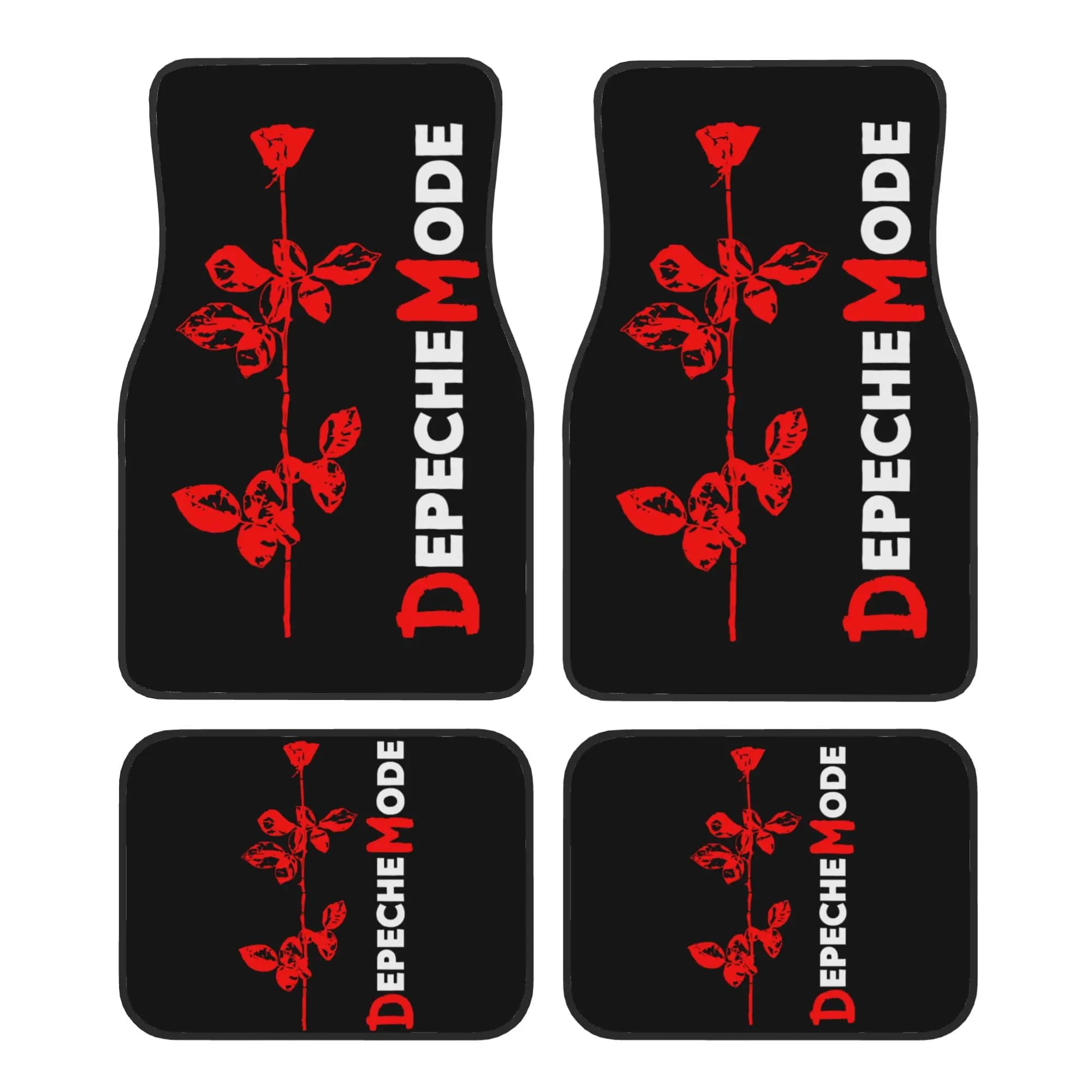 Car Floor Mats 4 Pcs Crystal Velvet Depeche Cool Mode Electronic Rock Universal Front Rear Foot Mats Carpets Rugs Pieces Auto
