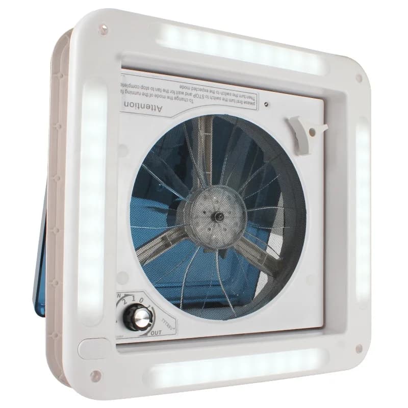 Ventilatore da Tetto TYTXRV 280MM 11'' per Camper con Luce LED, Controllo Manuale, Bassa Rumorosità, 3 Velocità Regolabili, Ventola di Scarico per Caravan, Accessori RV