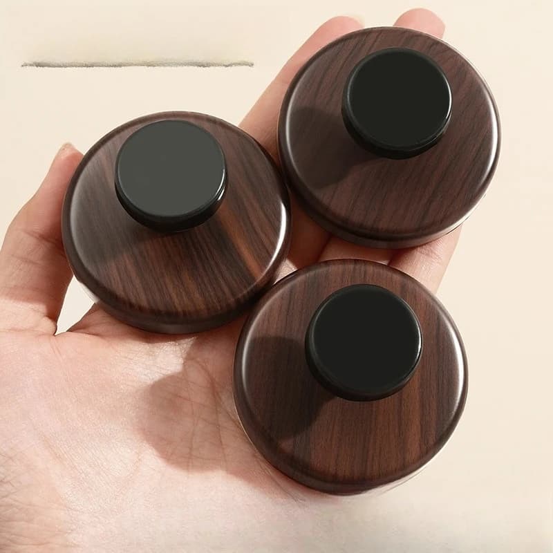 2 ganci a ventosa con motivo noce, da appendere alla porta, per bagno e cucina, senza foratura, appendiabiti da parete