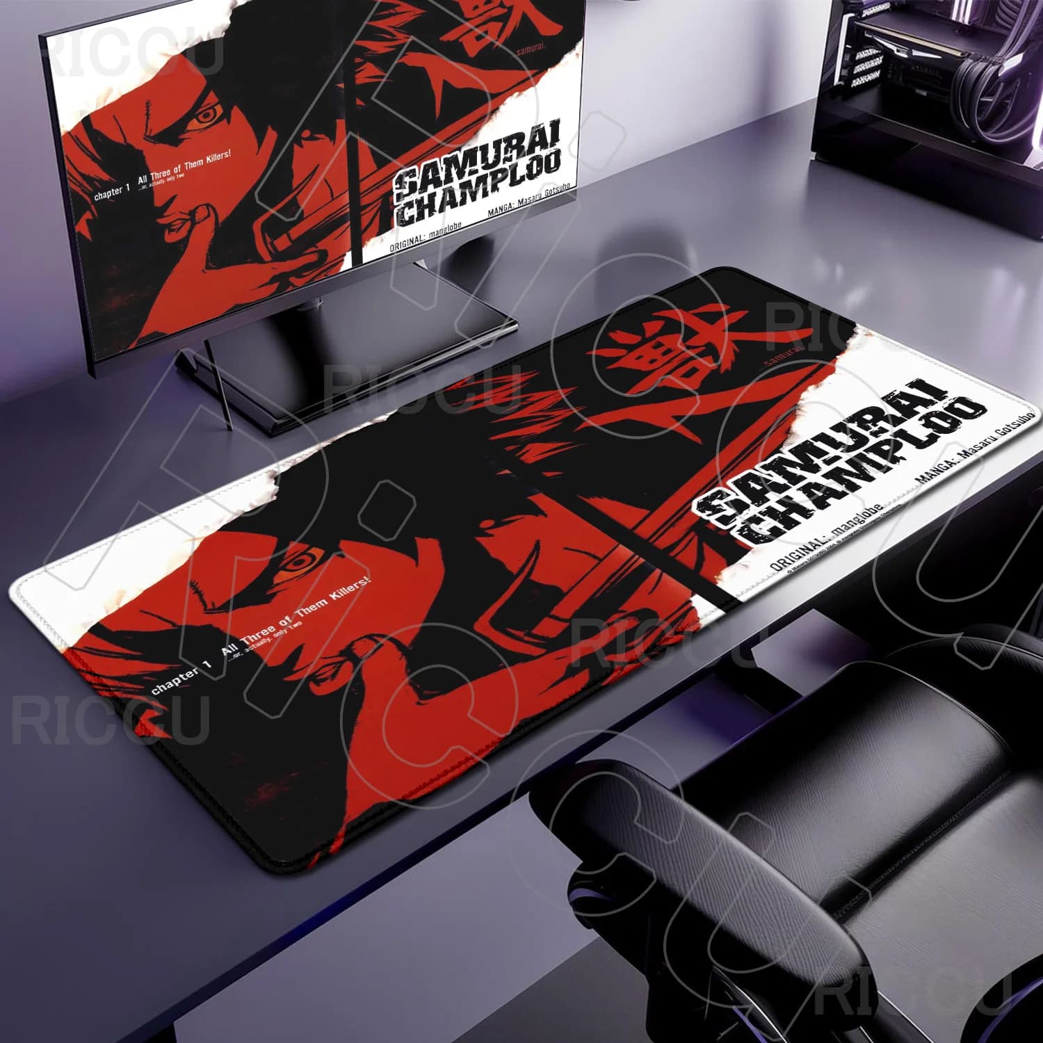 Gioco HD Giappone Samurai Champloo Mouse Pad Tastiera Kawai Gomma antiscivolo espandere Tappetino da scrivania XXL 300X600MM Accessori per PC MousePad