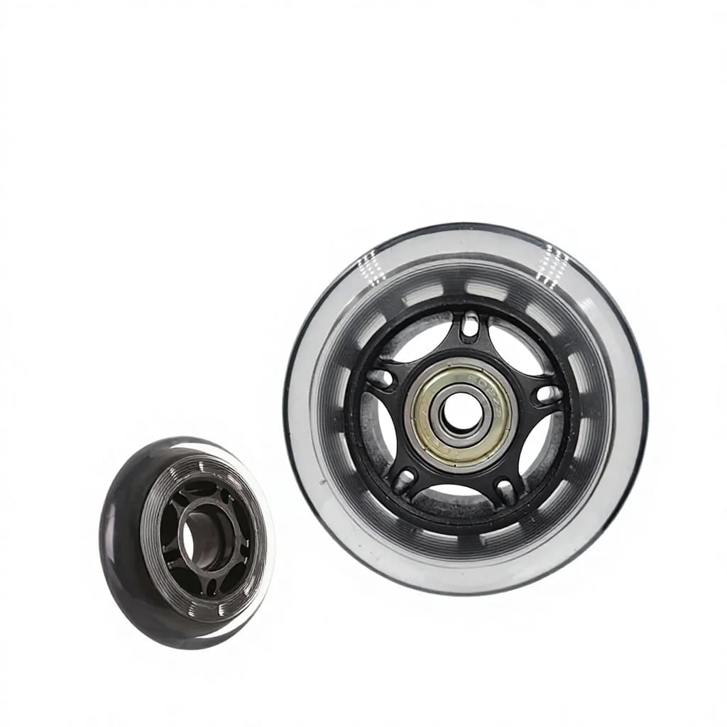 75mm/65mm PU Transparent Silent Caster Wheel for Ice Skate Scooter Children's Bike & Auxiliary Use
