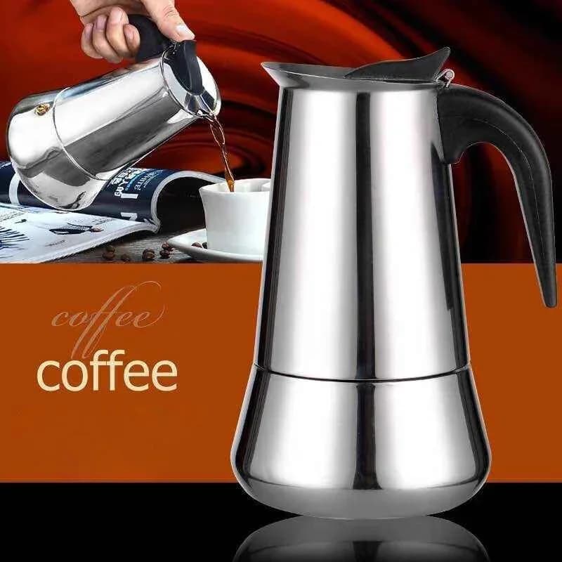Mokka Espresso Latte Percolator stufa muslimah Espresso Pot Italiaanse Koffie Machine 200/300/450Ml Rvs Restaurant, Bar