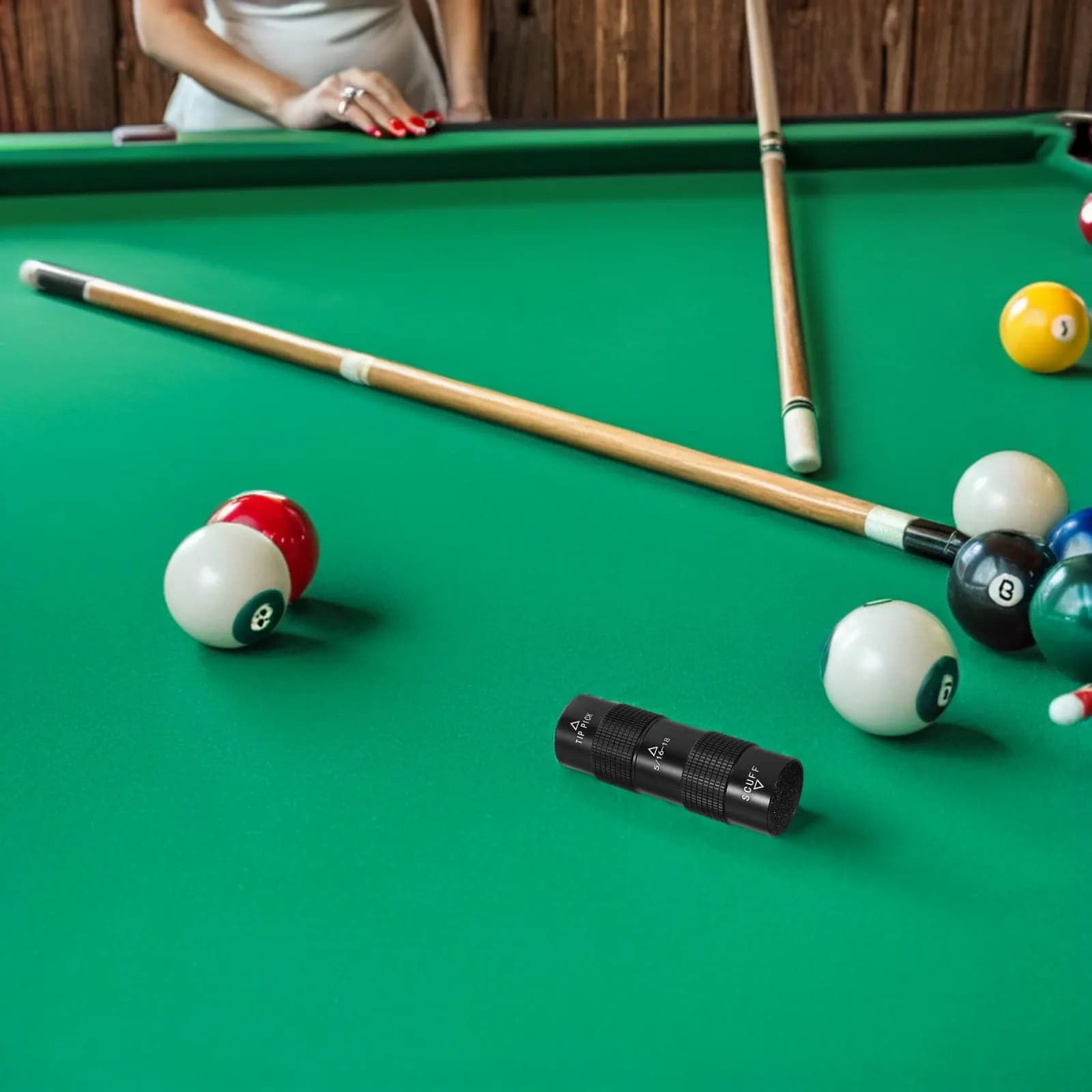 Strumento Portatile Professionale per Modellare la Punta della Stecca da Biliardo in Alluminio, Attrezzo per Riparazione e Formatura della Punta per Allenamento e Pratica di Snooker