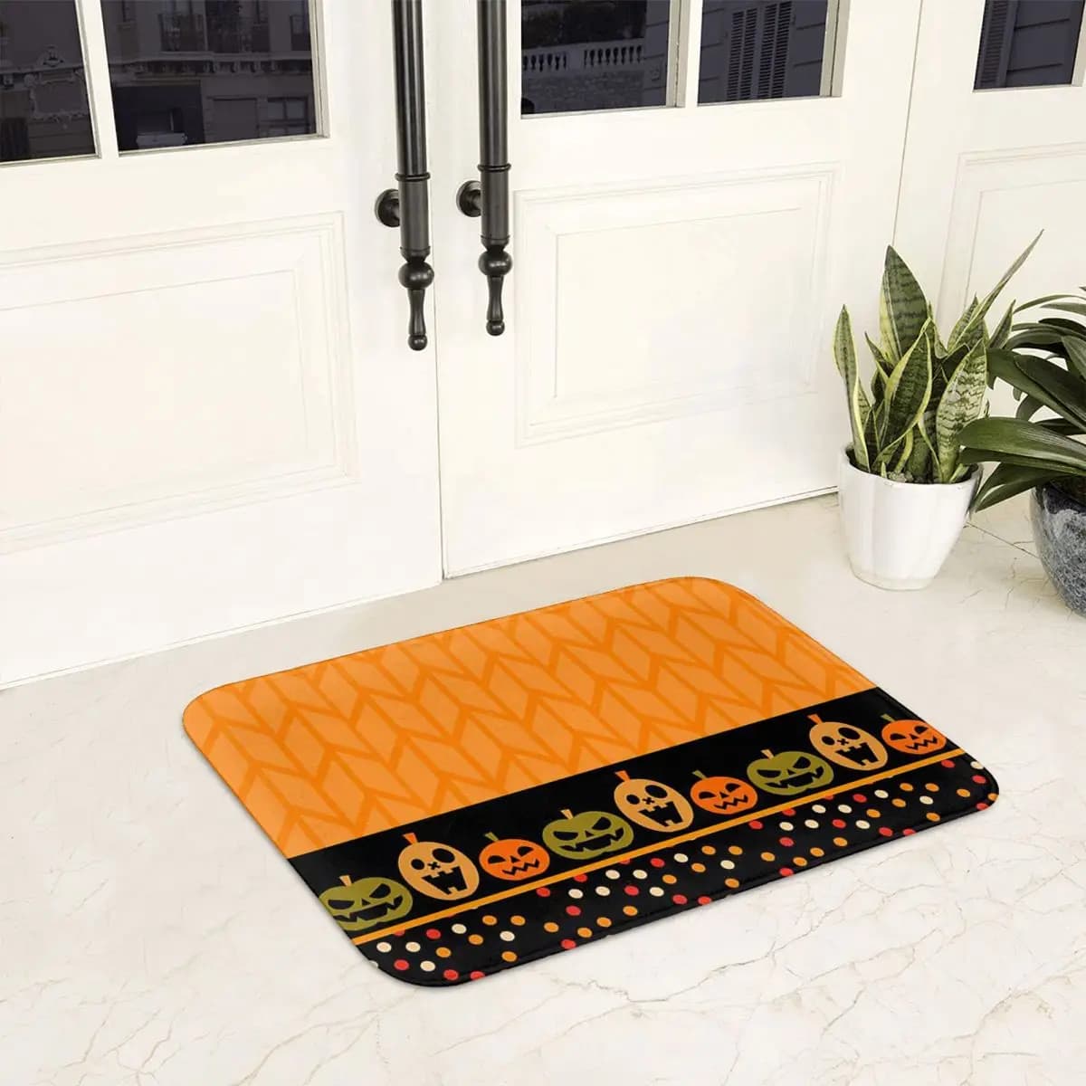 Halloween Thanksgiving Pumpkin Pattern Anti-slip Doormat Floor Mat Antiwear Carpet Rug for Kitchen Entrance Bedroom Footpad Mats