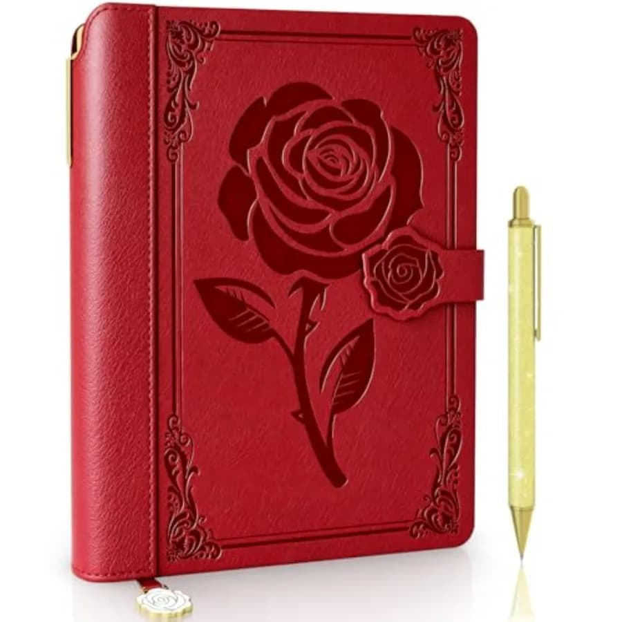 leather Journal for Women, A5 lined Daily Journal Notebook, Pretty Journaling for Writing, Hardcover Vintage Travel Journals, 2