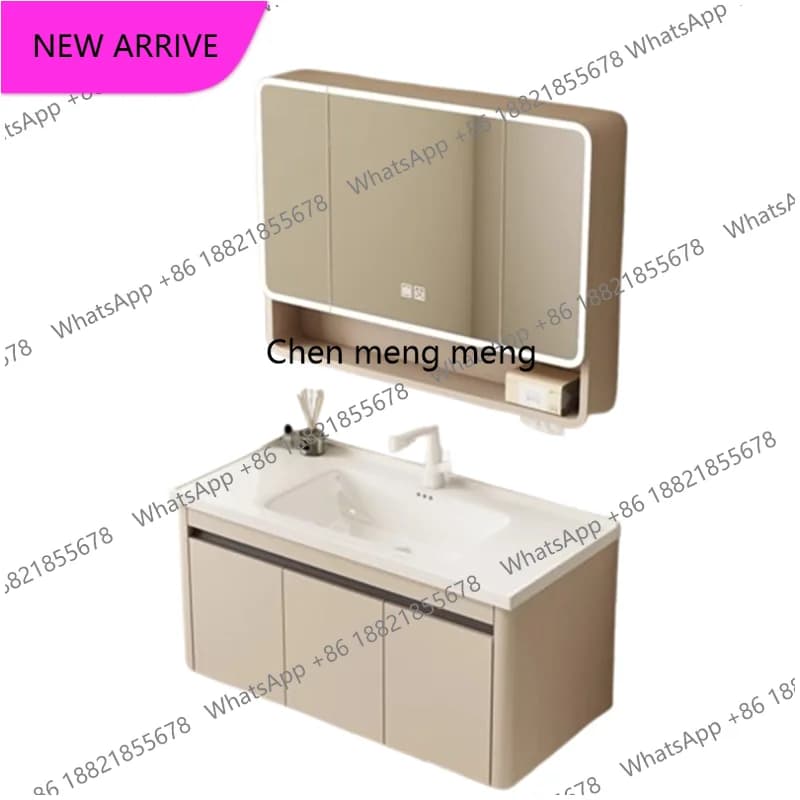 B456 Mobile Bagno Moderno Europeo con Specchio Bianco, Armadietto Contenitore per Doccia, Organizzatore Bagno, Gabinete Para Banheiro, Arredamento