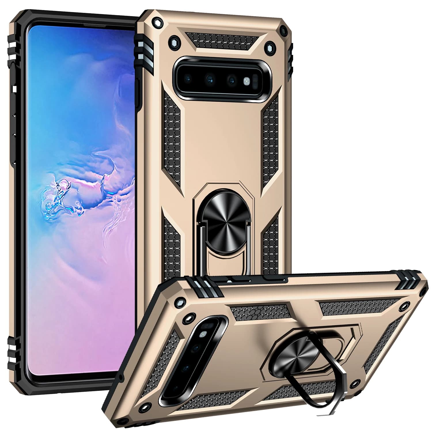Custodia protettiva di grado militare con cavalletto per Samsung Galaxy S7 S8 S8Plus S9 S9Plus S10 S10Plus S10E S10 5G Custodia
