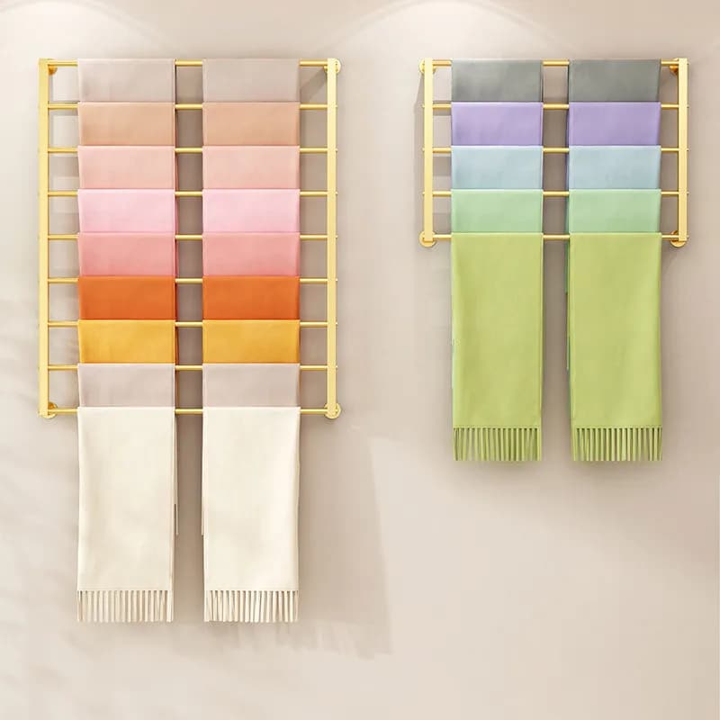 Versatile Jeans Scarf Display Stand Multilayer Storage Shelf for Bed Sheets Blankets Wall Hangers Fabric Sample Organizer Rack