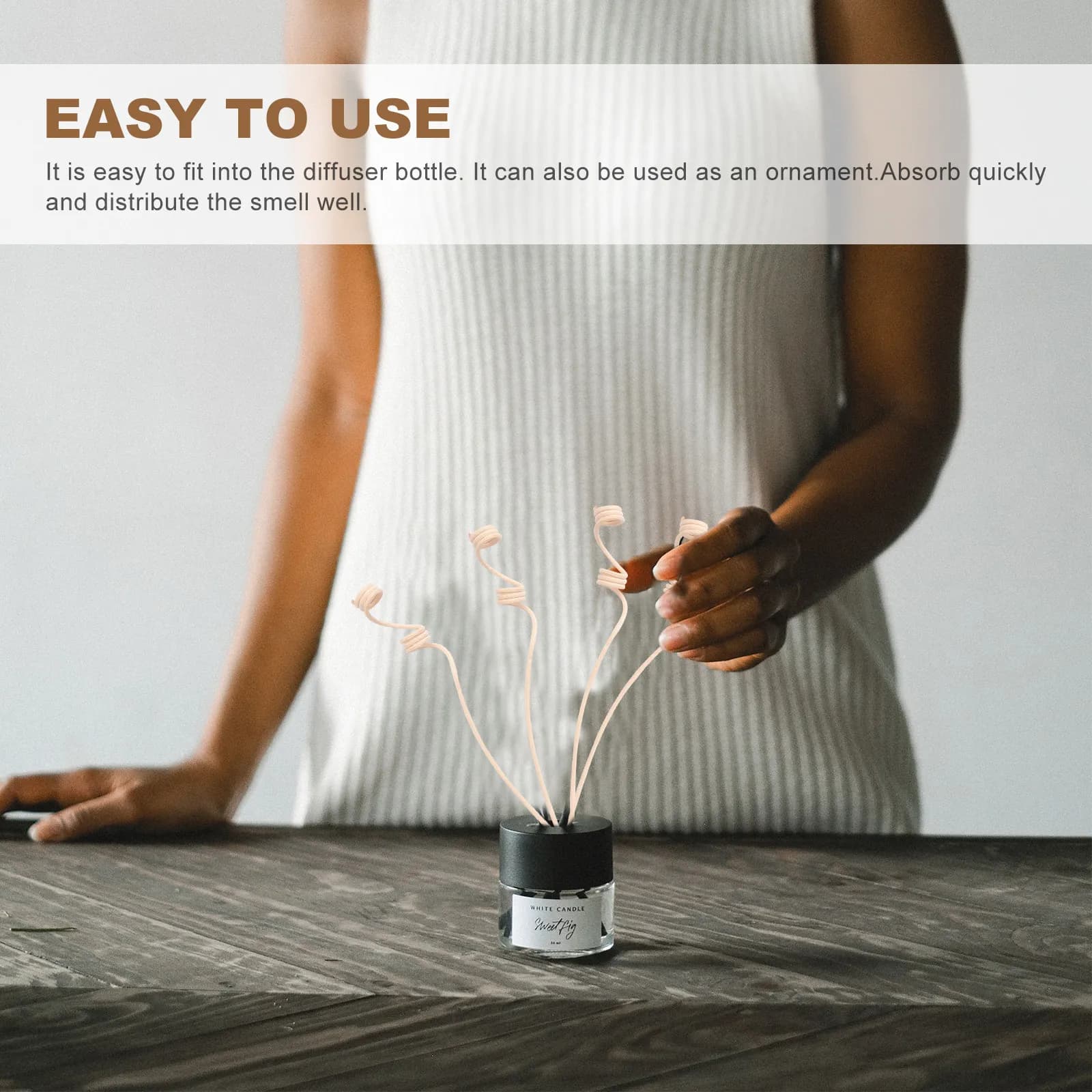 20 Pezzi Bastoncini Diffusori di Fragranza in Legno Naturale per Bottiglie di Olio Aromatico, Facili da Usare, Accessorio per Arredamento Interno, Diffusore di Aromi