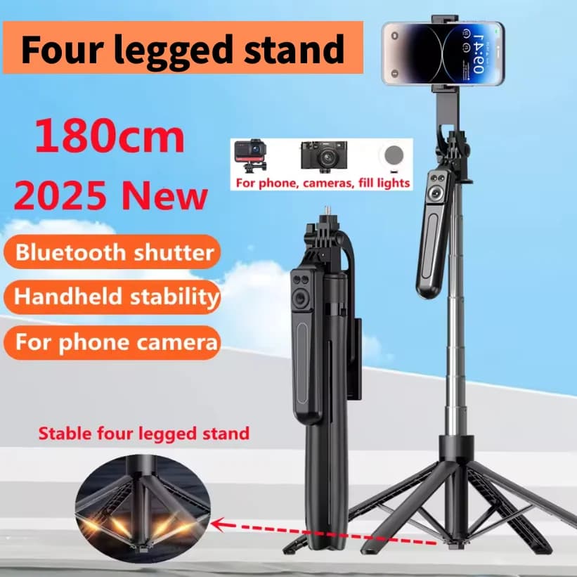 FGCLSY Treppiede selfie portatile con telecomando wireless Staffa per selfie stick con luce Per la registrazione video e lo streaming live