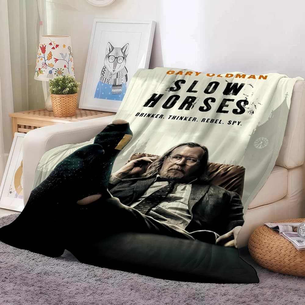 HOT TV S-SLOW HORSES Blanket Warm And Soft Suitable For Bedroom Living Room Sofa Bed Office Travel Camping