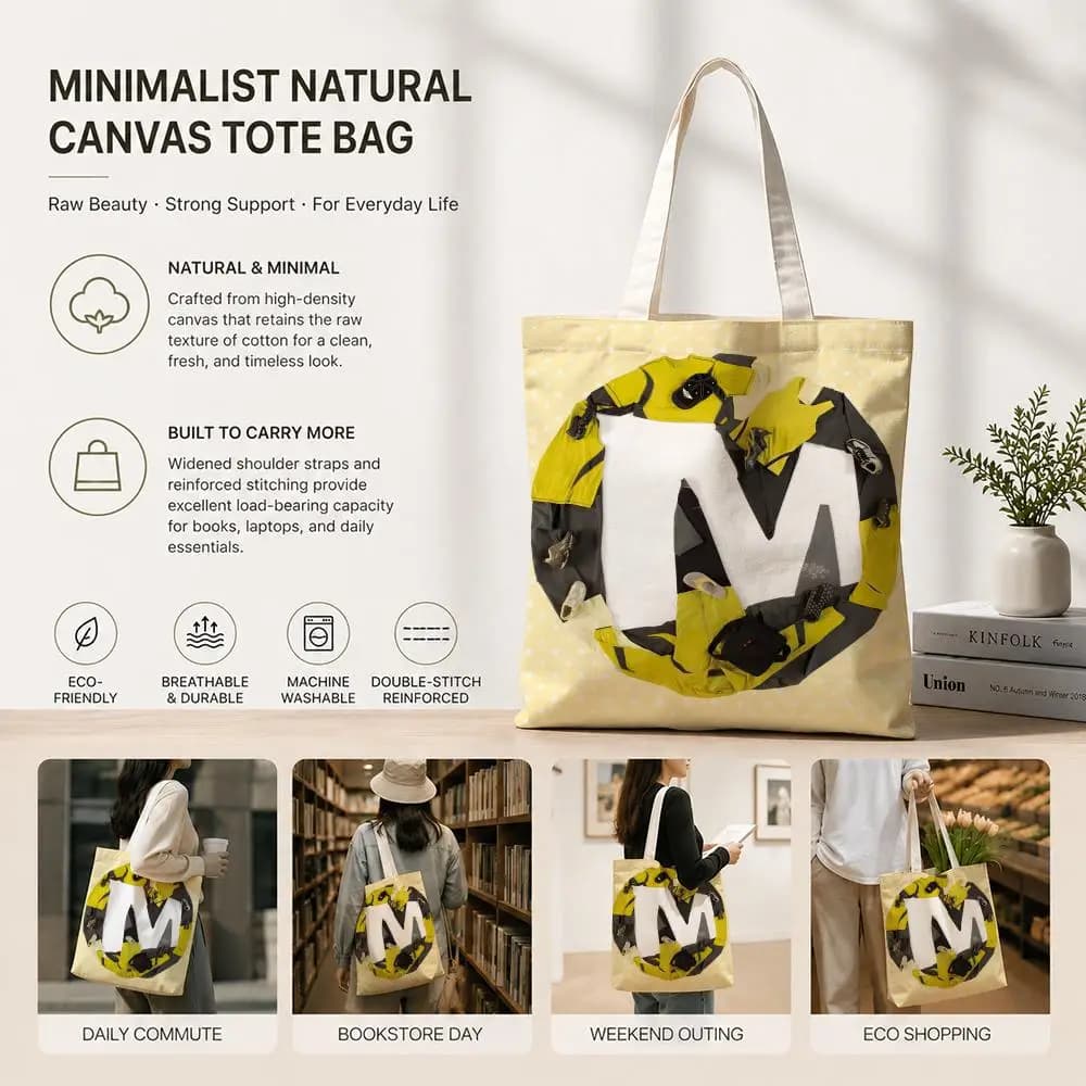 Borse portaoggetti M-Merrell in tela di cotone ecologica, leggere e pieghevoli per viaggi, lavoro, shopping, spiaggia, palestra