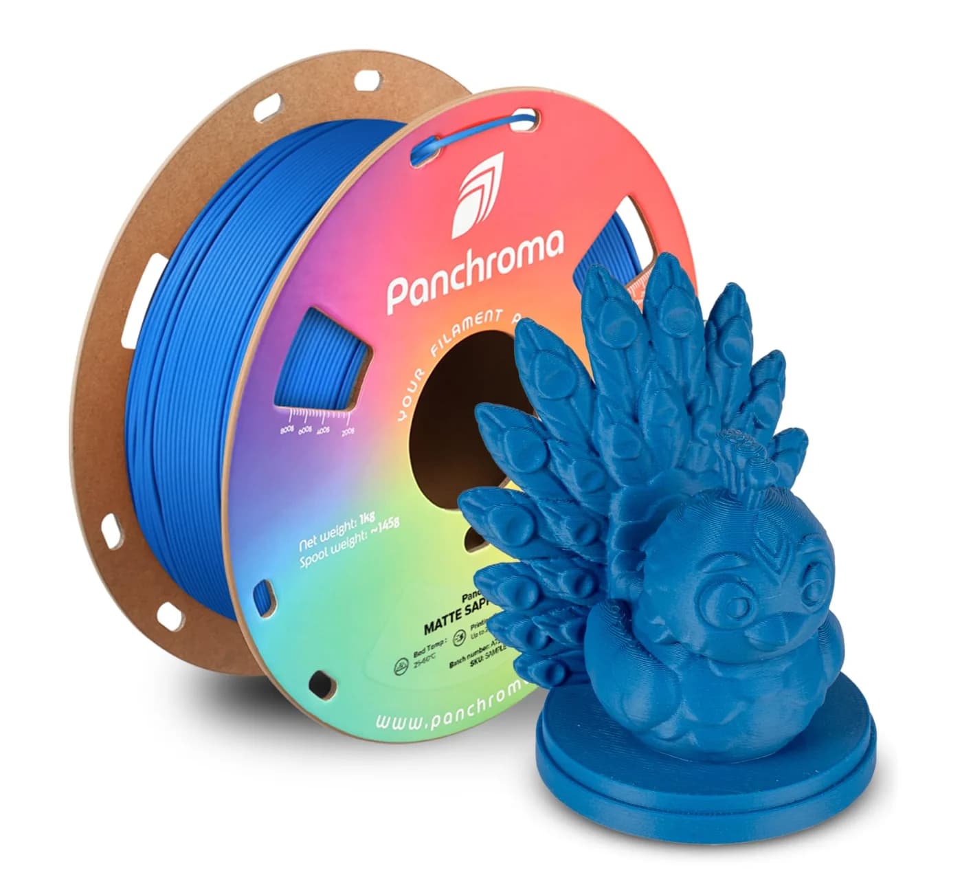 Filament PLA Opaco Polymaker Panchroma, Blue Sapphire 1,75mm Compatible with the Most 3D FDM Printers, 1kg Coil (2.2 pounds)