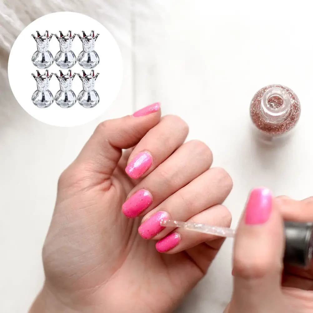 6Pcs Glass Empty Nail Polish Bottles Nail Gel Containers Refillable Reusable Professional Storage Manicure Store Supplies