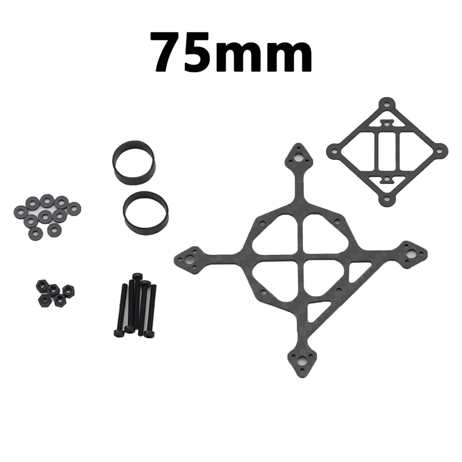 3K Carbon Fiber Frame Kit with 75mm Step for RC Mini FPV Racing Drone, Quadricottero 3g Toothpick Whoop