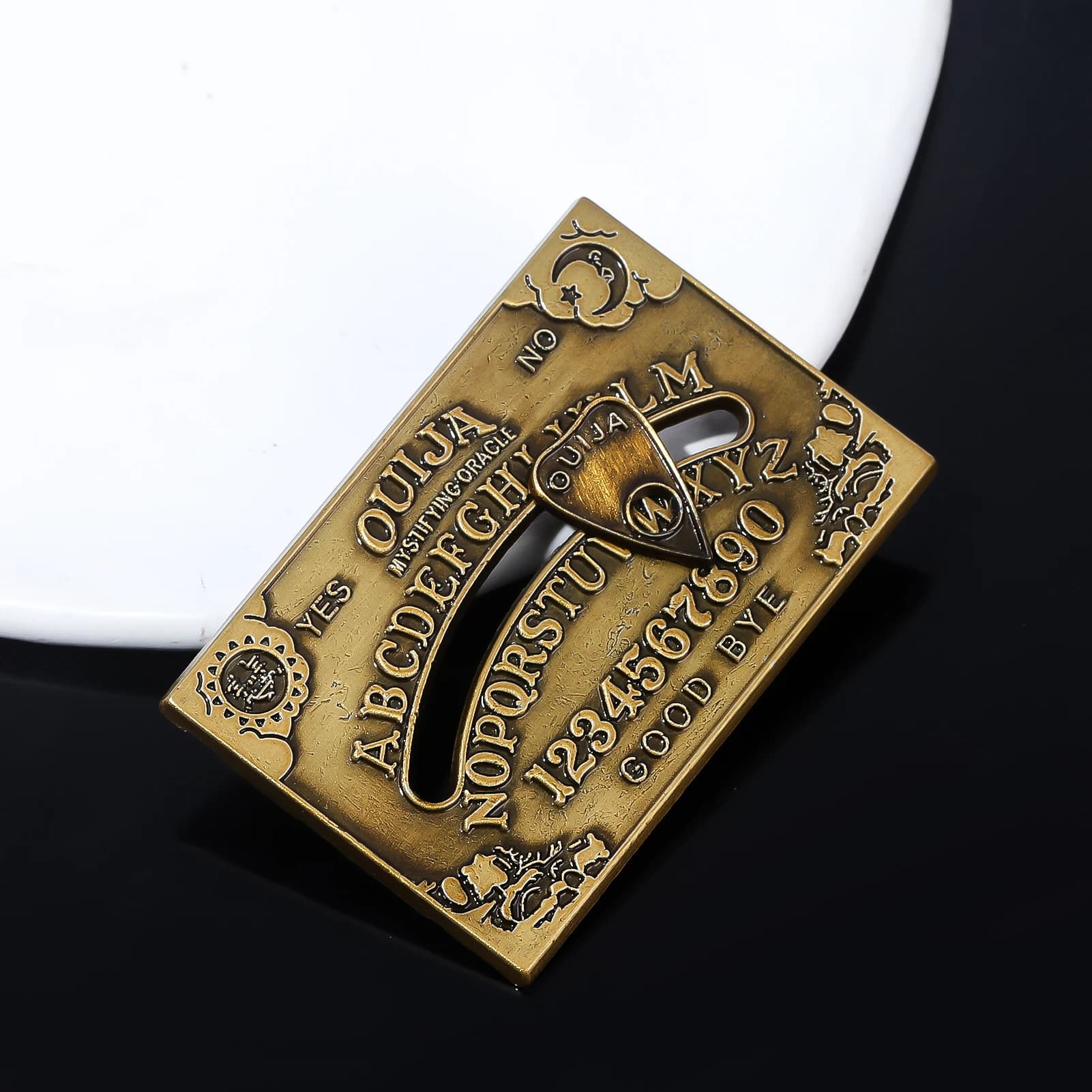 Spilla in Metallo Creativa per Divinazione, Rotante, Decorazione per Cappello e Risvolto, Distintivo Ouija Board, Accessori Gioiello Punk Gotico, Regalo