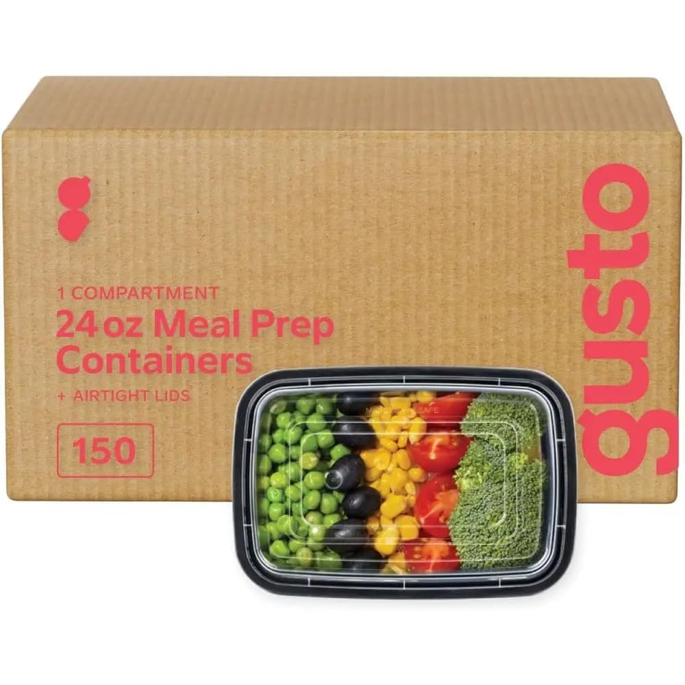 Contenitori per la preparazione dei pasti da 24 oz con coperchi - Riutilizzabili, adatti a microonde e lavastoviglie, contenitori per alimenti senza BPA per il controllo delle porzioni (S)