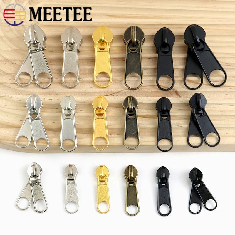 100Pcs 3# 5# 8# 10# Zipper Sliders for Nylon Zippers Single/Double Side Clothes Tent Replacement Zip Puller DIY Zips Repair Kits