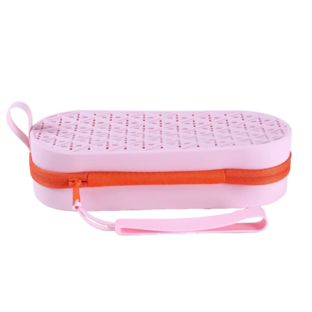 Scatola portaocchiali in gel di silice con foro di drenaggio, custodia per occhiali da miopia, borsa traspirante morbida con cerniera per occhiali