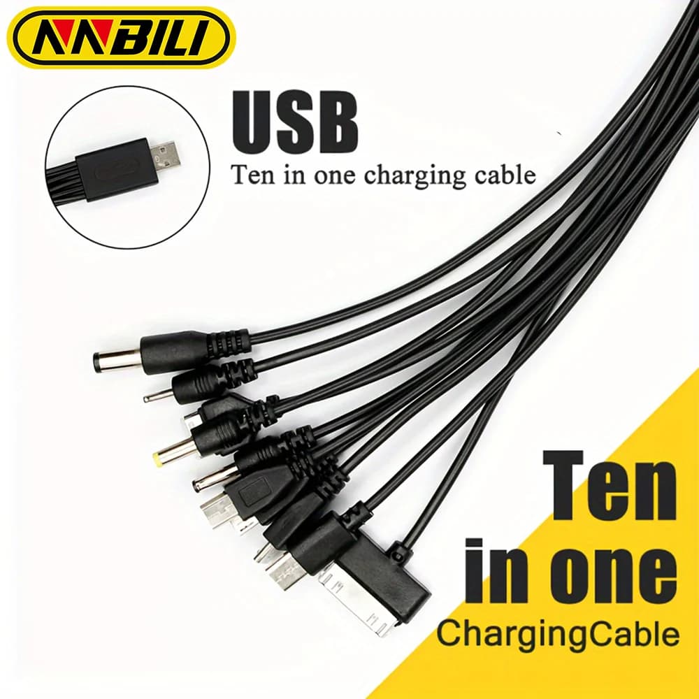 NNBILI Cavo di ricarica per telefono USB multifunzione 10 in 1 Cavo di ricarica multi-testa per cavo universale per caricabatterie per telefono Samsung Nokia