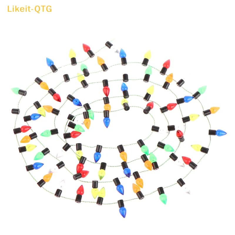 1 Pezzo 1:12 Luci a Stringa Finte per Mini Mobili, Decorazione Natalizia per Casa delle Bambole in Miniatura