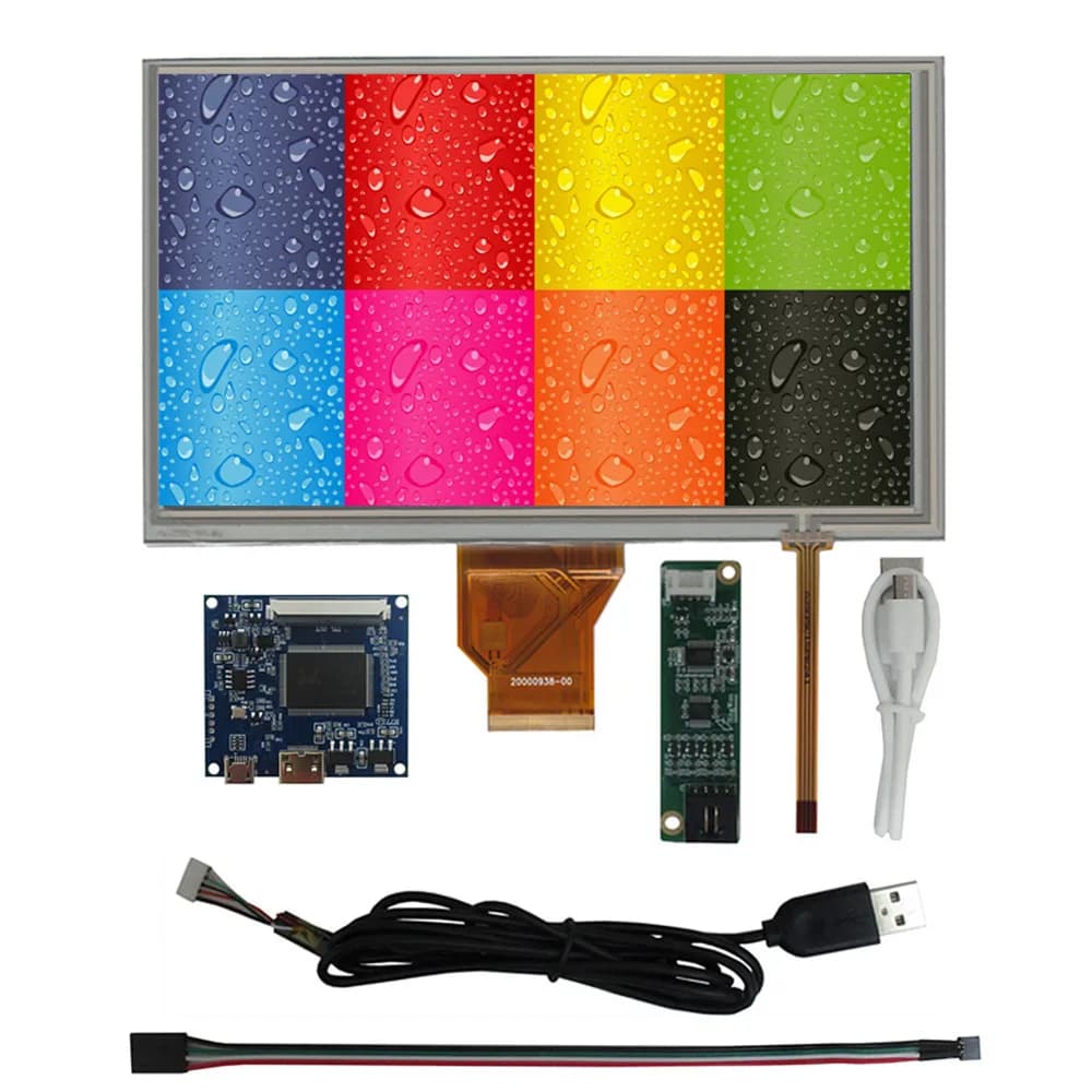 Display LCD da 8 pollici 800x480 con touch screen USB Scheda driver compatibile HDMI per Raspberry Pi 4 3B+ 3B 2B Windows 10/11 PC