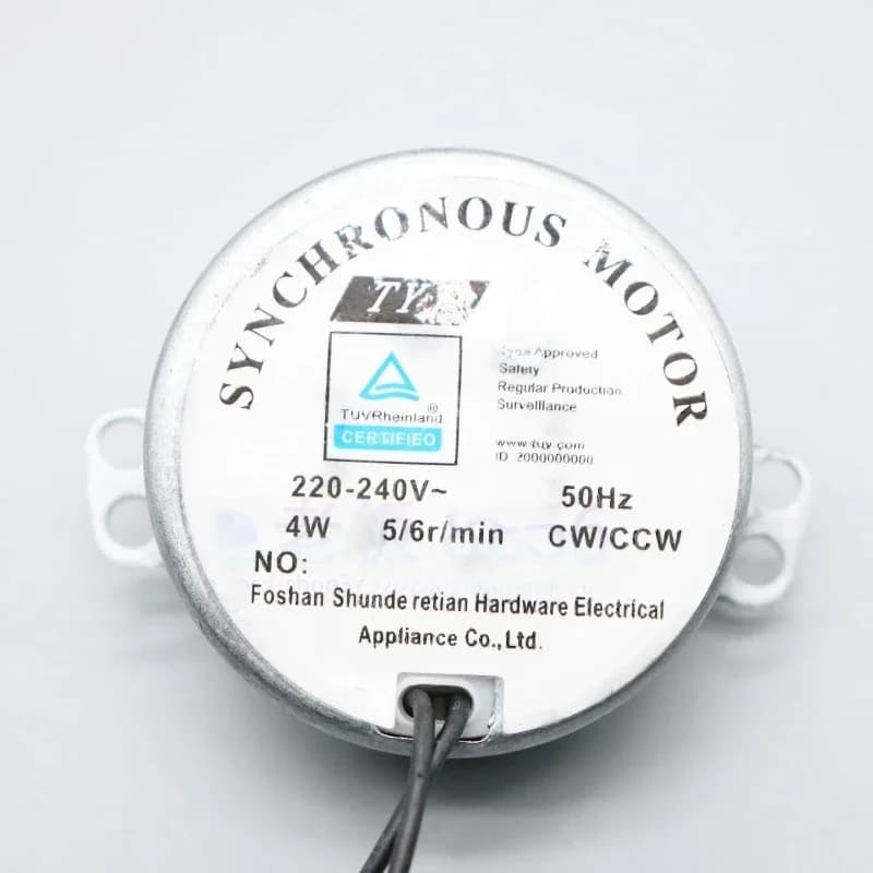 TYJ Electric Fan Shaking Synchronous Motor 5/6RPM CW/CCW 220V-240V Low-rotating Pendulum Motor Axis 4x15MM Pure Copper Core 50HZ