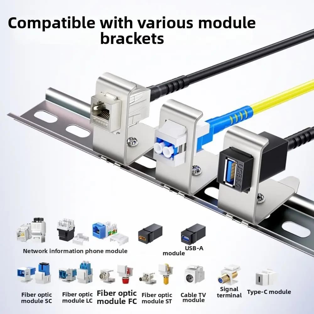 New Universal Module Bracket Angled Card Slot Sliding Rail Mount Sliding Design Cable Management Metal Module Bracket