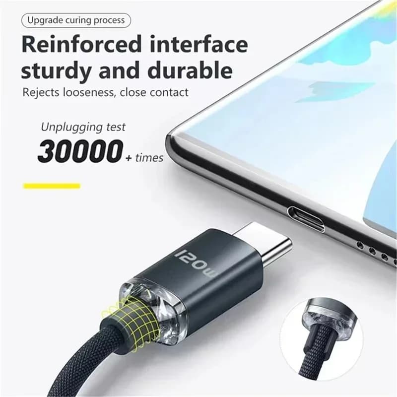 2 pezzi 120W 6A tipo C a tipo C cavo per iPhone 15 Pro Max PD ricarica rapida cavo dati USB C per Xiaomi 14 Samsung ricarica