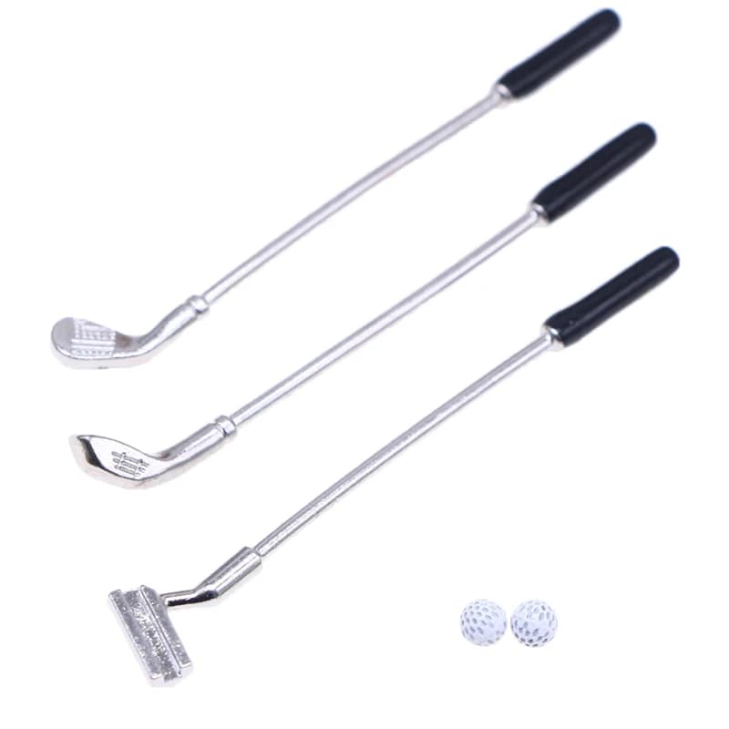 Set di Mazze da Golf in Miniatura, Kit Golf in Miniatura, Modellino Decorativo per Casa delle Bambole, Accessori Fai-da-Te