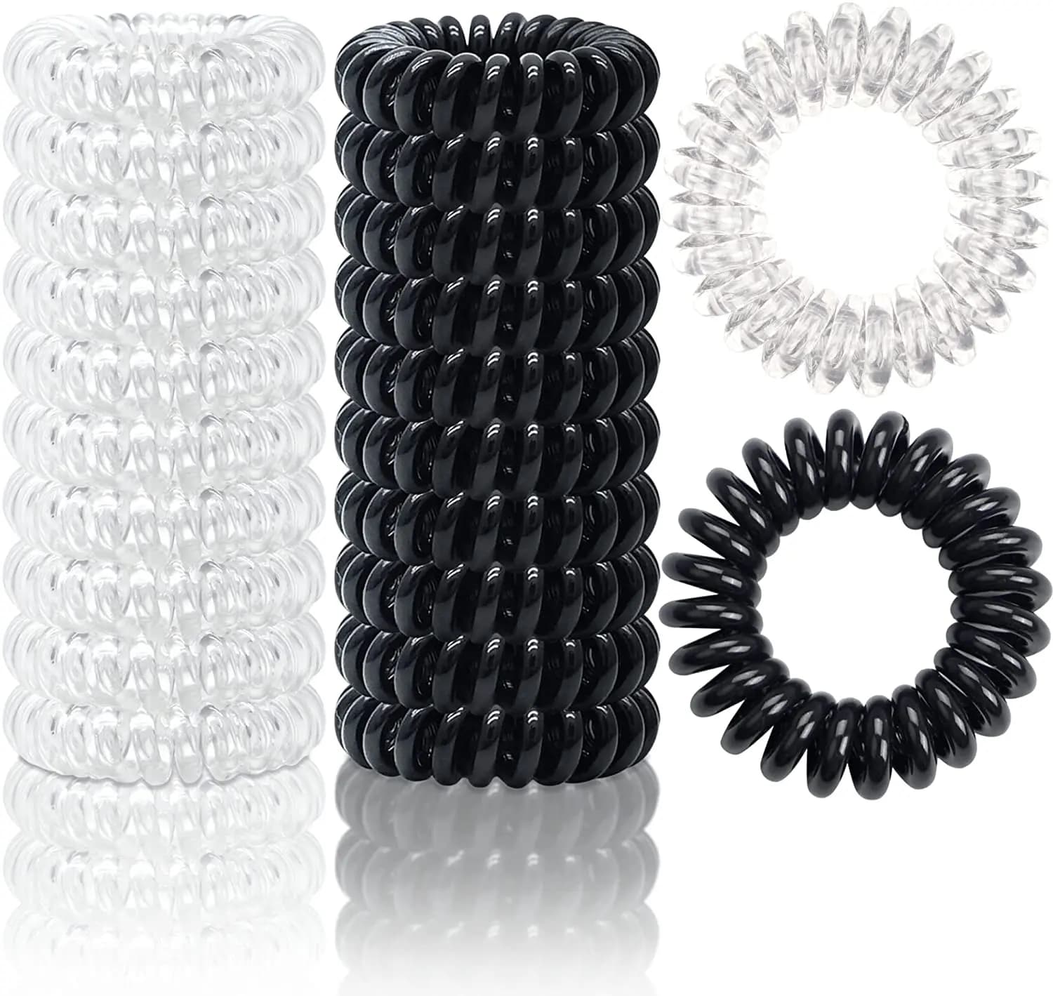 50 Pezzi Grandi Elastici a Spirale per Capelli 30mm, Elastici a Spirale a Cavo Telefonico, Senza Tracce, Tenuta Forte, Impermeabili