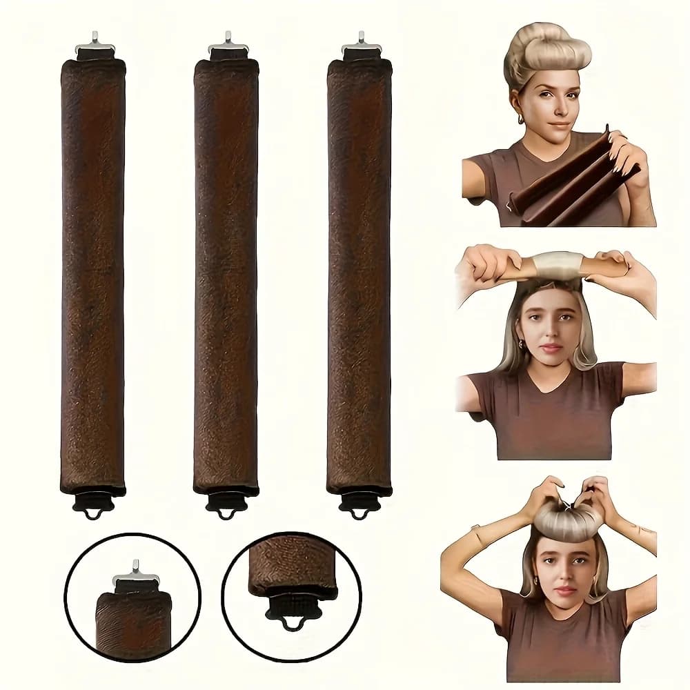 1 set di 3 strumenti per arricciare i capelli pigri per modellare grandi riccioli durante dormire, bigodini per dormire in spugna a onde grandi senza calore, adatti per capelli normali, arricciatura delicata durante la