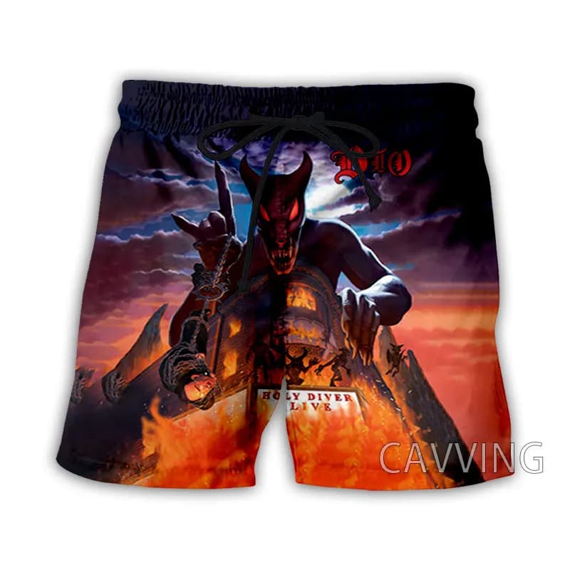 DIO Rock Estate 3D Stampa Pantaloncini da spiaggia Uomo Donna Hip Hop Tavola da surf oversize Pantaloni sportivi Costumi da bagno Tronchi Abbigliamento uomo