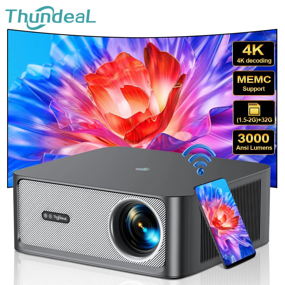 Proiettore ThundeaL 1080P WiFi HD TD98Pro con Licenza Ufficiale Google Android TV ATV TD98 Pro per Cinema e Teatro
