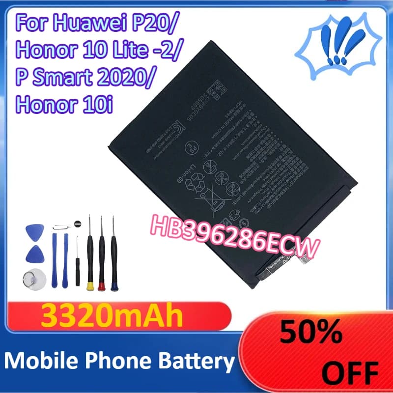New HB396286ECW 3320mAh Mobile Phone Battery For Huawei P20/Honor 10 Lite -2/P Smart 2020/Honor 10i +Tools