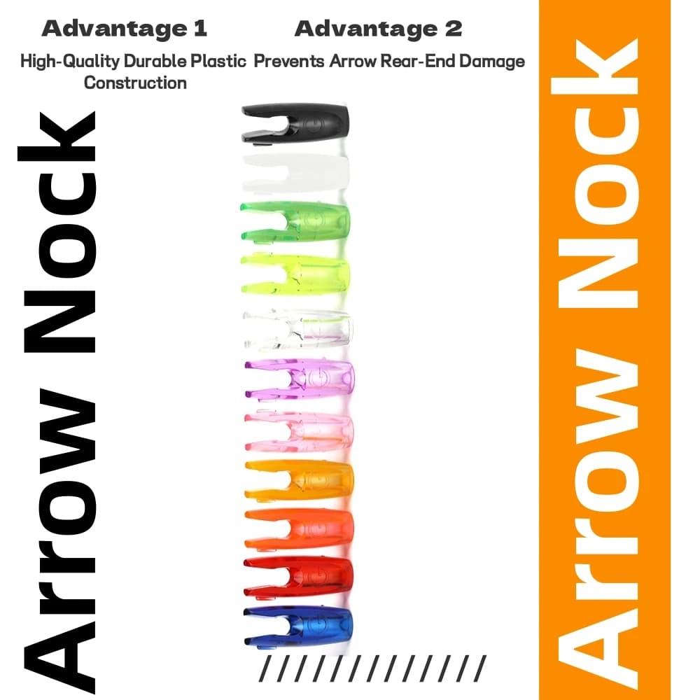 50 Pezzi Nock per Frecce da Tiro con l'Arco ID 3.2mm in Plastica, Coda a Perno per Tiro al Bersaglio, Caccia, Pratica di Tiro, Accessori Fai da Te