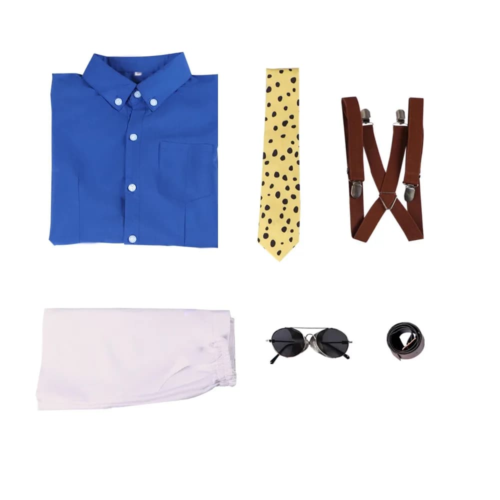Costume Cosplay WENAM 2026 di Nanami Kento, Camicia e Gonna Aderente con Cravatta, Bretelle e Occhiali, Costume JJK da Donna
