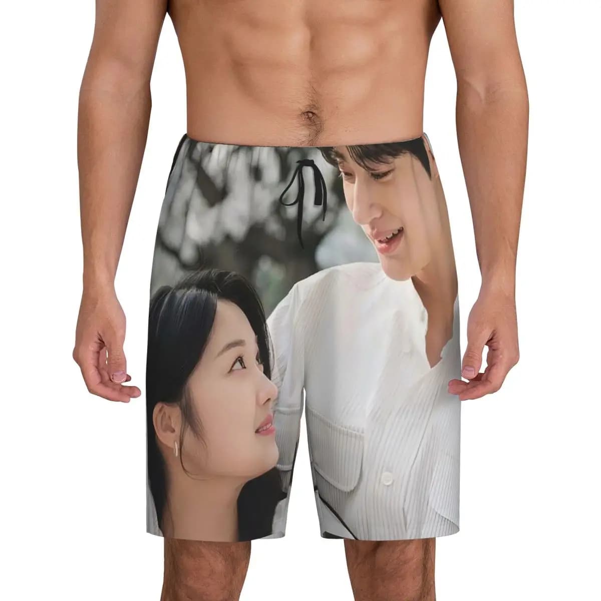 Pantaloncini da Pigiama Personalizzati Ispirati al K-drama, Modello Byeon Woo Seok, per Uomo