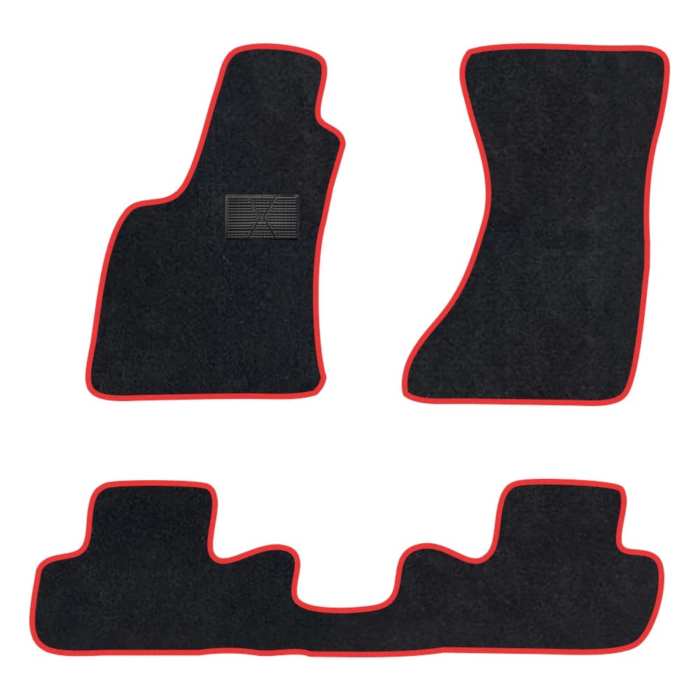 Tappetino per auto per Audi A4 B7 8E/8H 2004–2008 SEAT Exeo 2008-2013 Pelle scamosciata di poliestere antiscivolo Supporto nero Rilegatura rossa Trim Edg