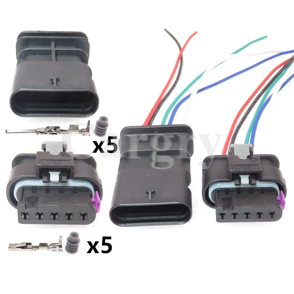 1 Set di 5P 1-2141520-1 1-1718806-1 4F0973705 Automobile misuratore di Portata D'aria di Cablaggio Presa Impermeabile