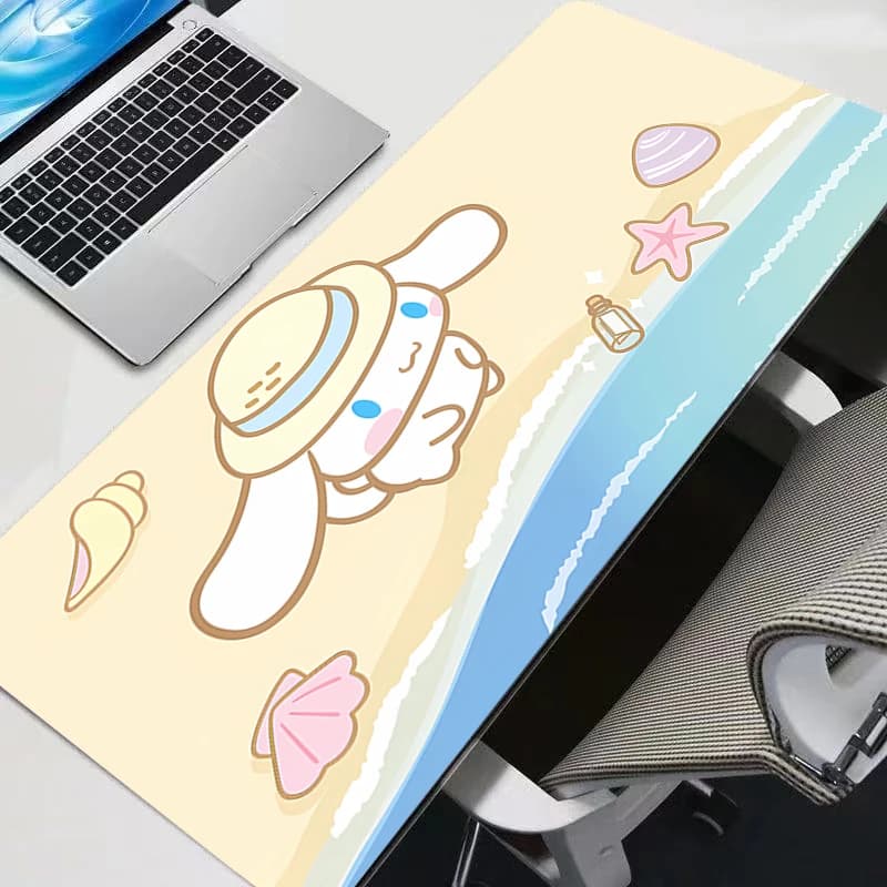 Tappetino per mouse da gioco Cinnamoroll, grande, in gomma naturale con bordo rinforzato, resistente, XXL