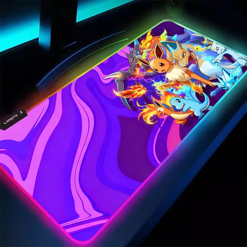 RGB Computer Varmilo Tastiera LED Mouse Pad Ufficio Laptop P-Pokemons Retroilluminazione Accessori da gioco Gamer Tappeto Scrivania Zerbino Mousepad