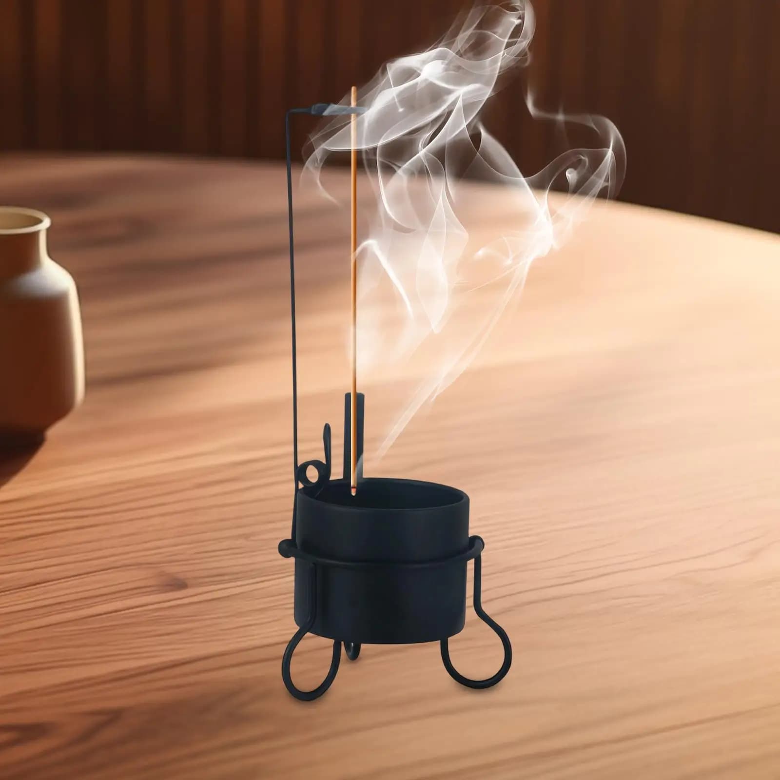 Bruciatore di incenso in metallo con base a treppiede per bastoncini aromatici, accessorio per la casa, facile da pulire