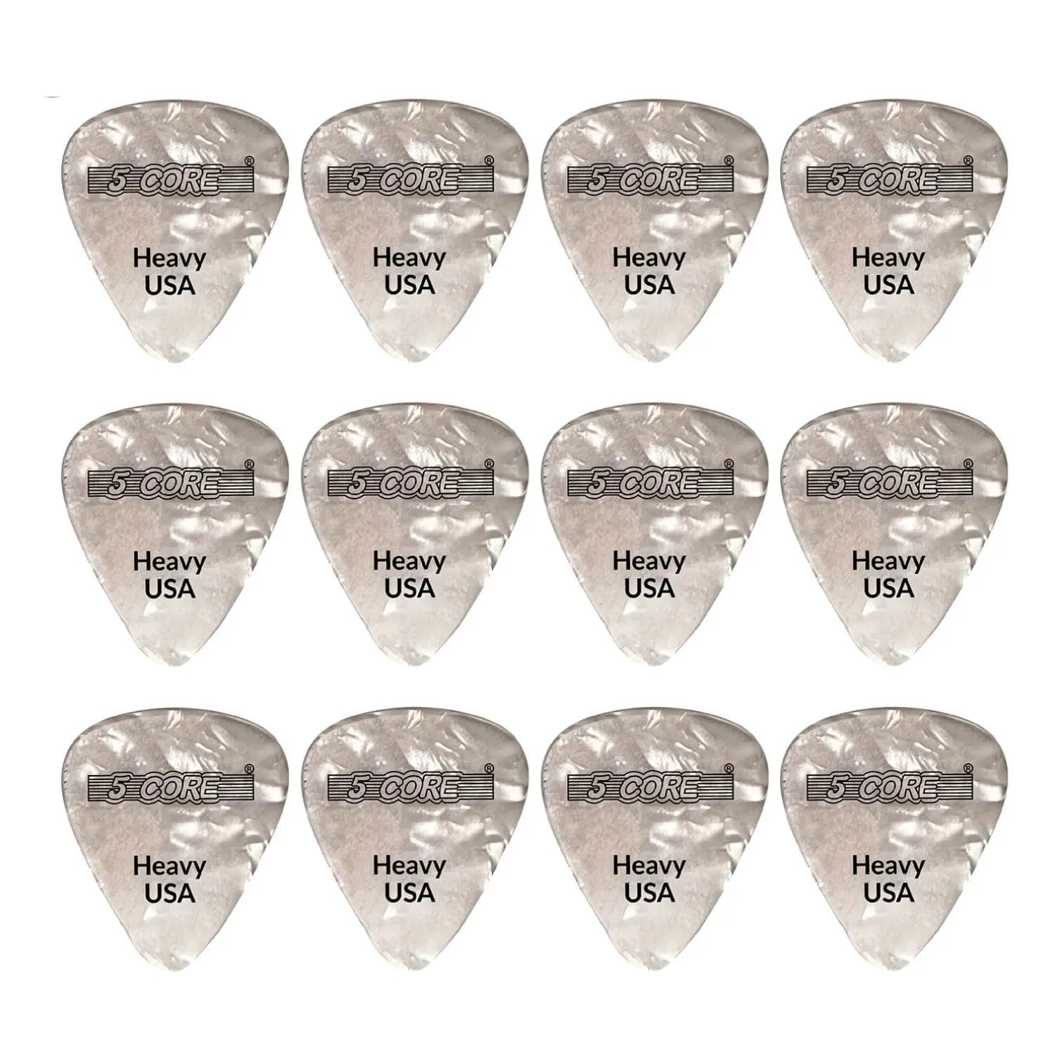 Plettri per chitarra 12 pezzi plettro in celluloide da 0,96 mm per basso elettrico acustico sensazione naturale tono caldo Puas Para