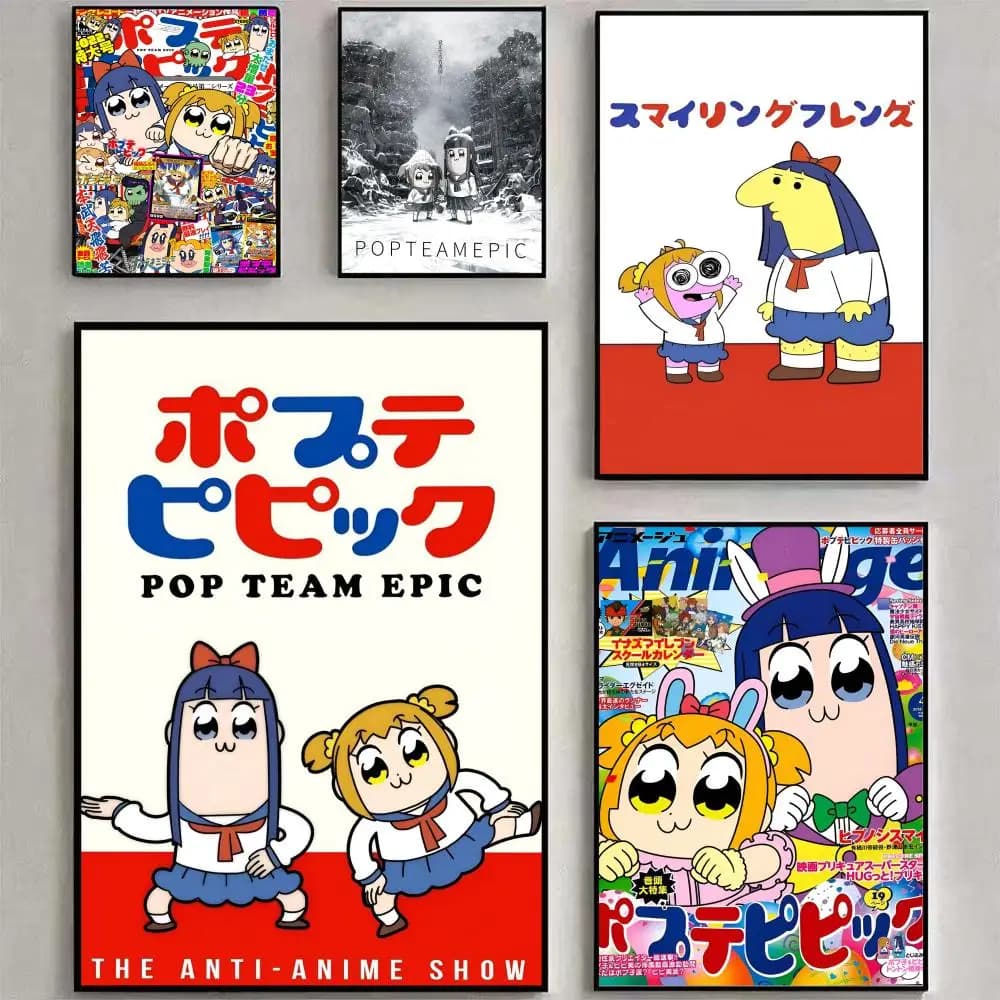 Anime P-POP TEAM EPIC Poster Poster Impermeabile HD Wall Art Decal Decorazione estetica autoadesiva per la vita domestica
