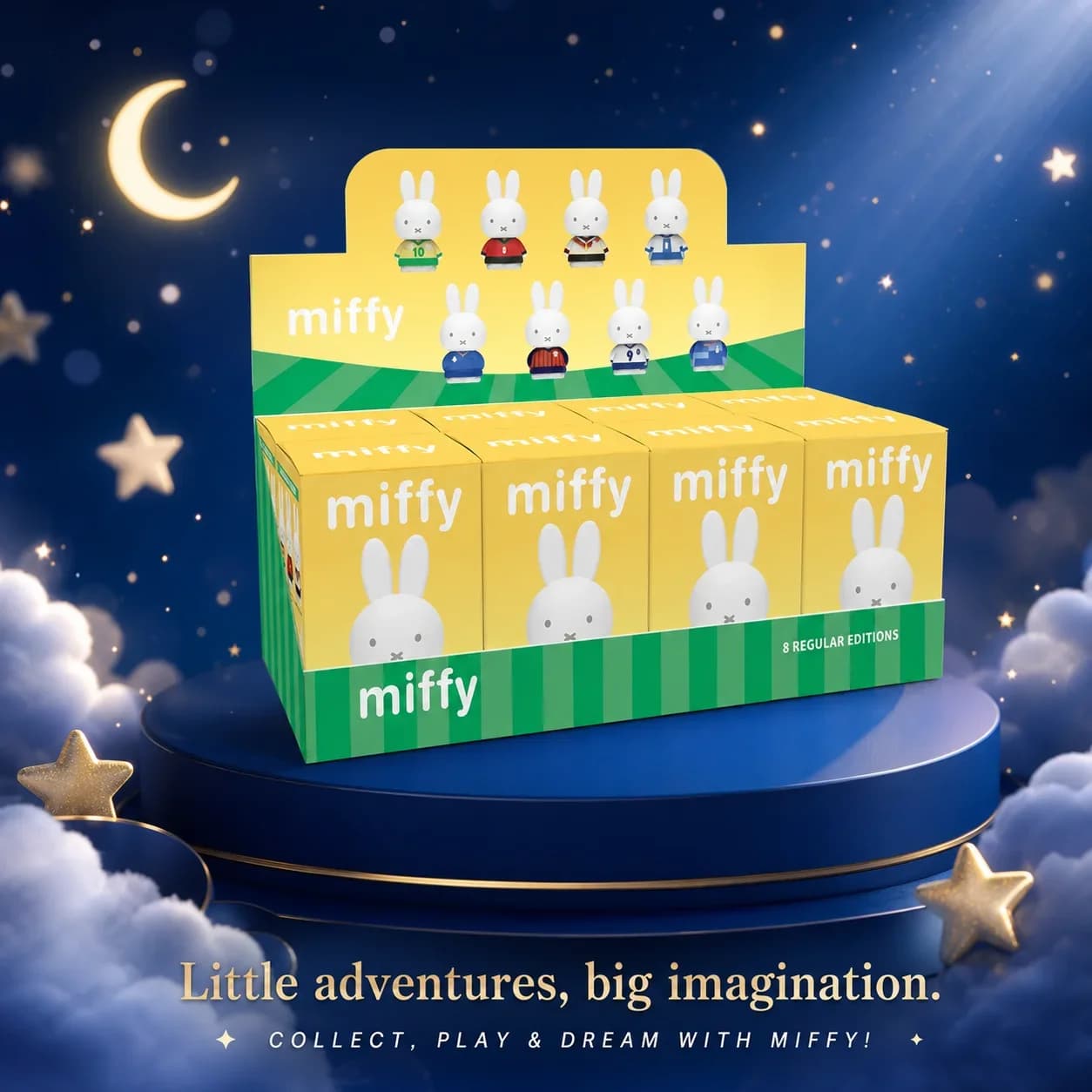 Cute Miffy Sports Series Football Miffy Rabbit Doll Anime Figure Blind Box Model Toys Collect Ornaments Birthday Gift Set