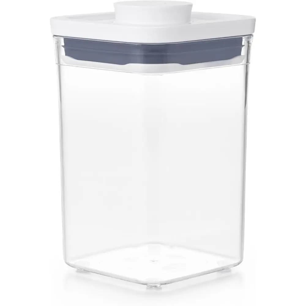 Airtight Food Storage Container - Small Square Short, 1.1 Qt, Perfect for 1 lb Brown or Confectioner's Sugar