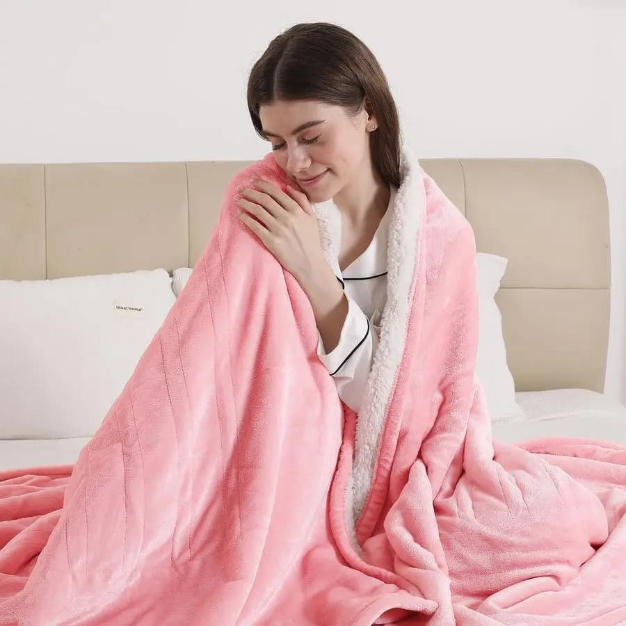 Coperta riscaldata, coperta elettrica con 5 livelli di riscaldamento amp 4 ore di spegnimento automatico, riscaldamento elettrico Sherpa in morbida flanella accogliente